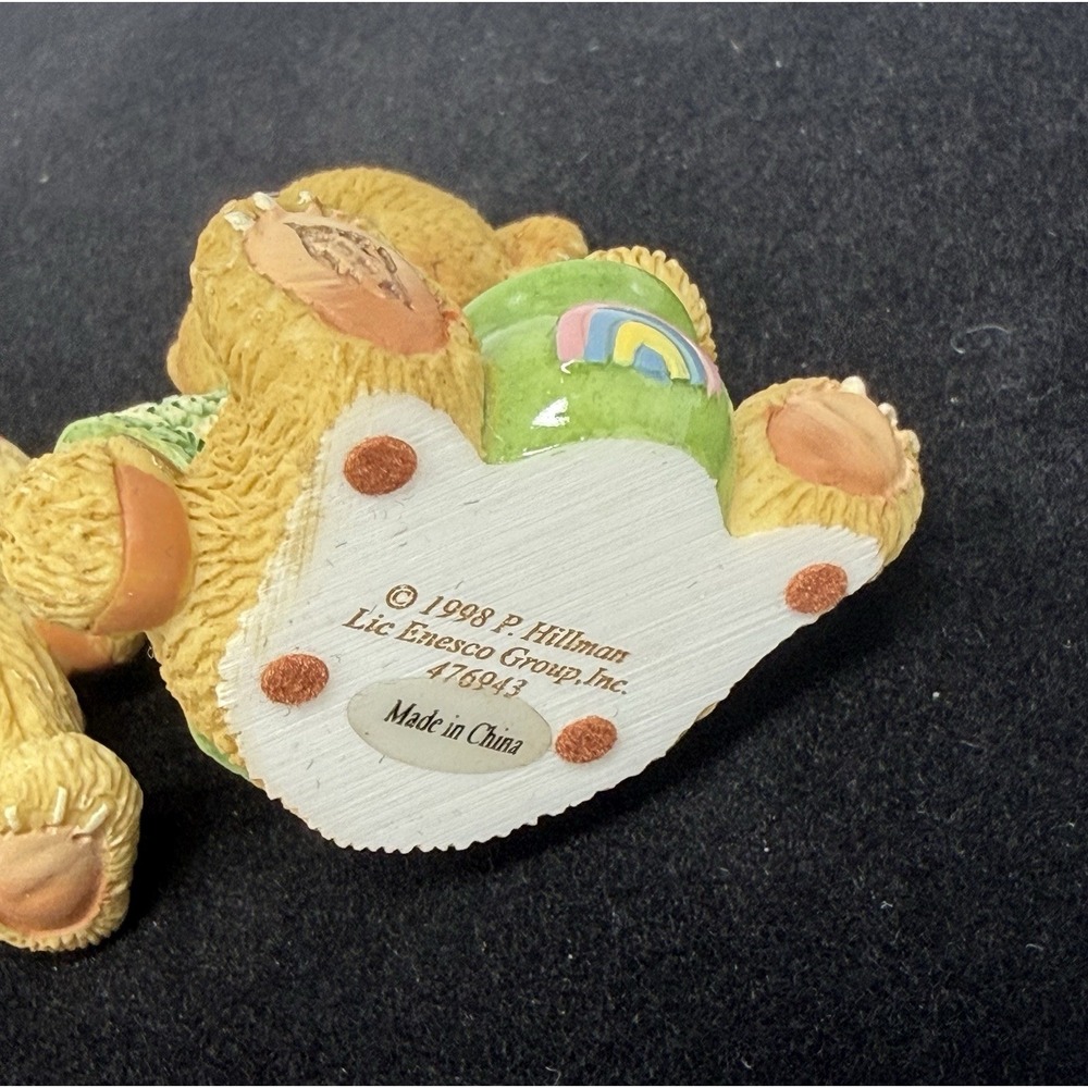 Cherished Teddies 1998 Irish Good Luck Lucky Charm bears mini figurines set of 2 - Picture 6 of 6